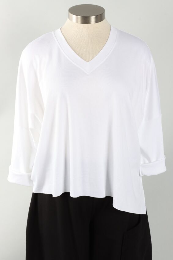 V Neck Tee - White