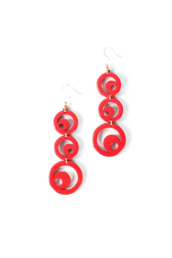 Moon Earring - Red