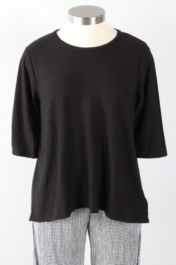 Boxy Hi-Low Tee - Black