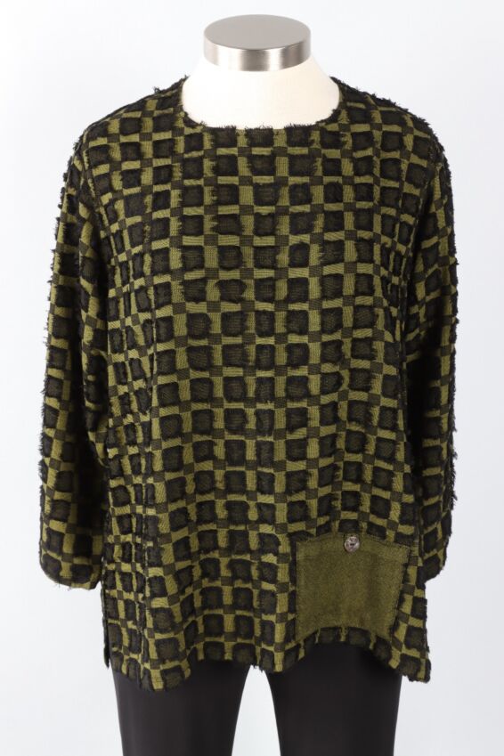 Button Pocket Top - Avocado