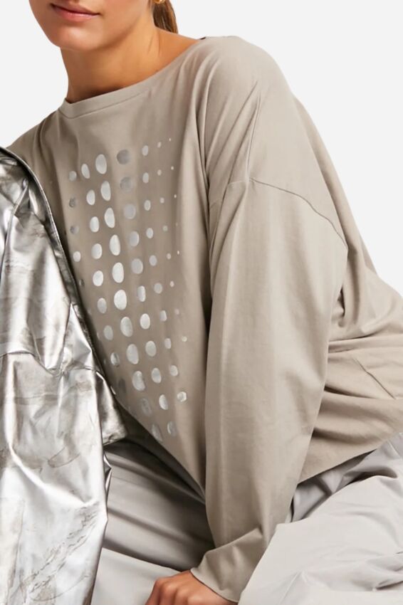 Dot Dot Mini Boxy Tee - Titanium & Silver