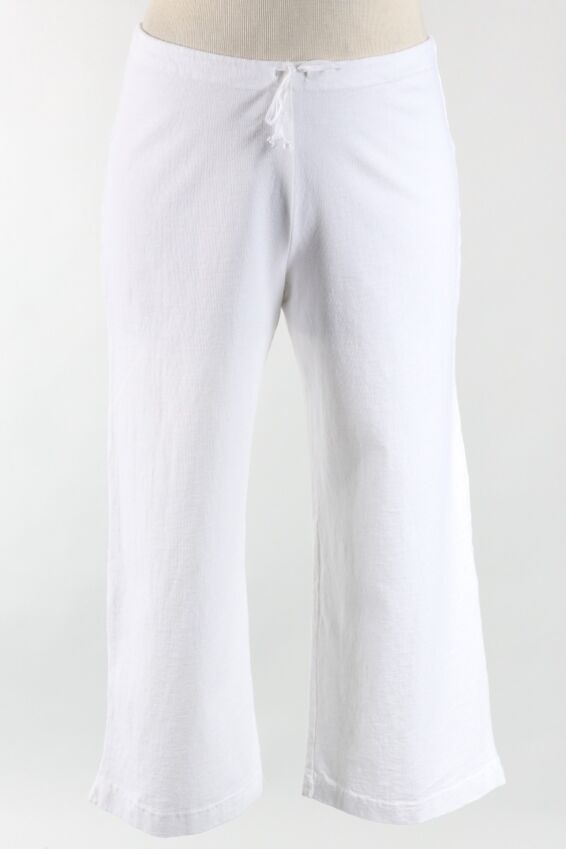 Crop Drawstring Pant - White