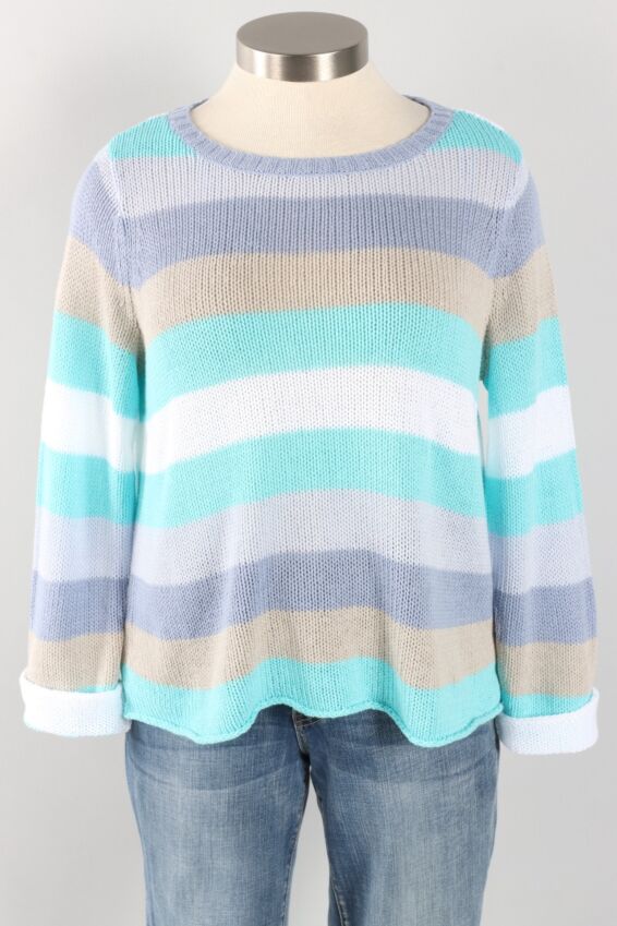 Seaside Striped Pullover - Hydrangea