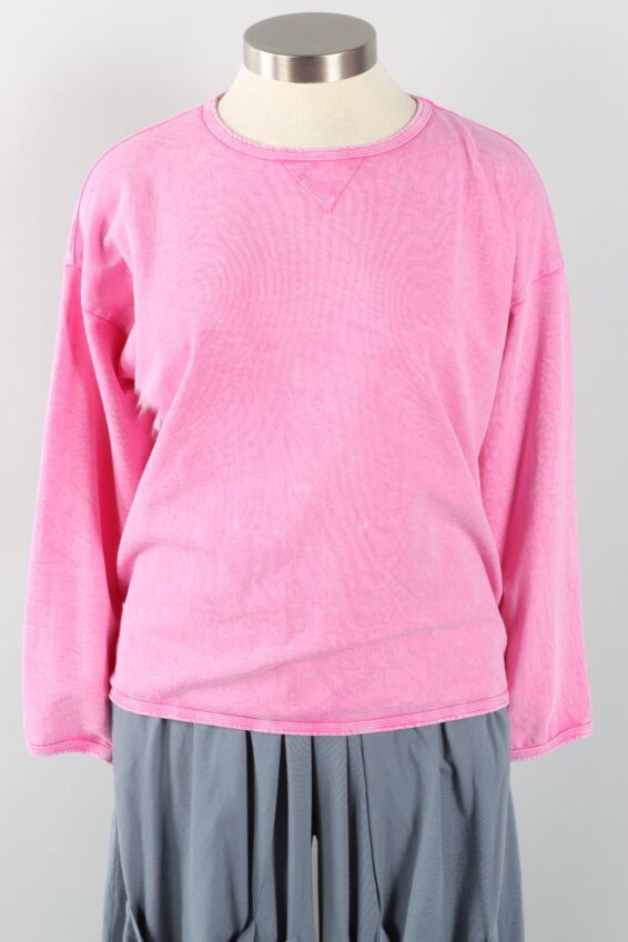Mineral Wash Basic Sweatshirt - Pink