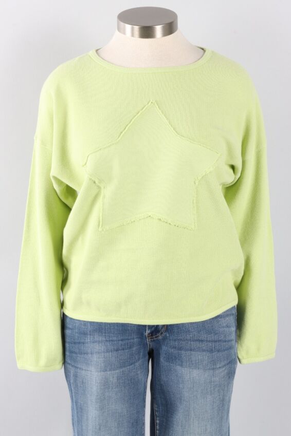 Star Patch Sweatshirt - Limeade