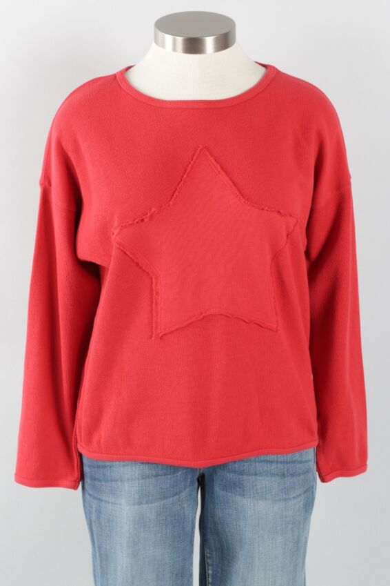 Star Patch Sweatshirt - Red