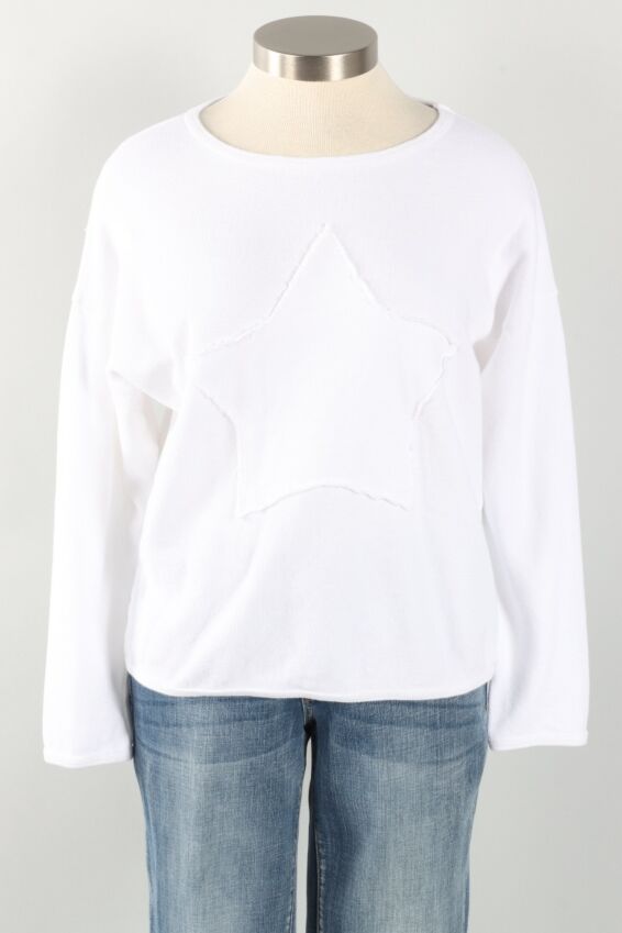 Star Patch Sweatshirt - White