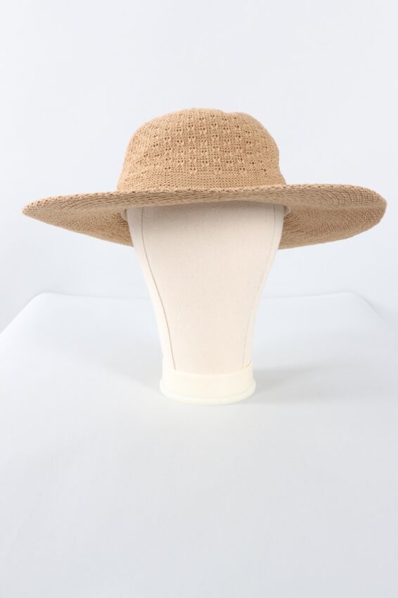 Perla Wide Brim Hat - Tan