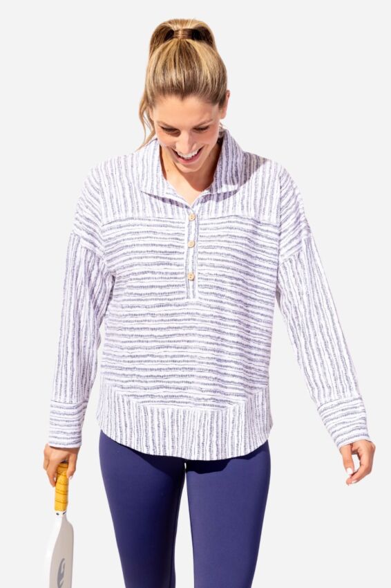 Seaside Pullover - White Bali Stripe