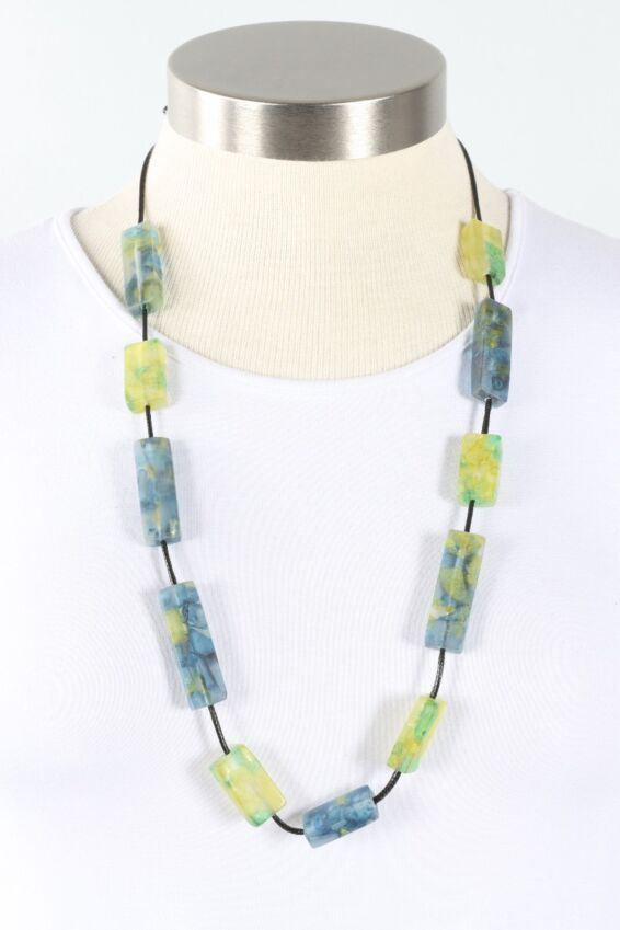 Vega Rectangular Necklace - Green