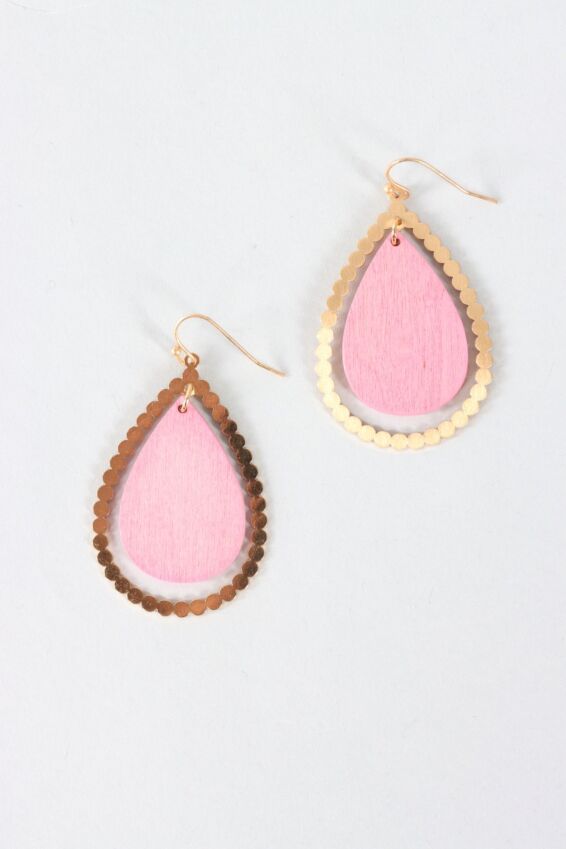 Teardrop Dangle Earring - Pink