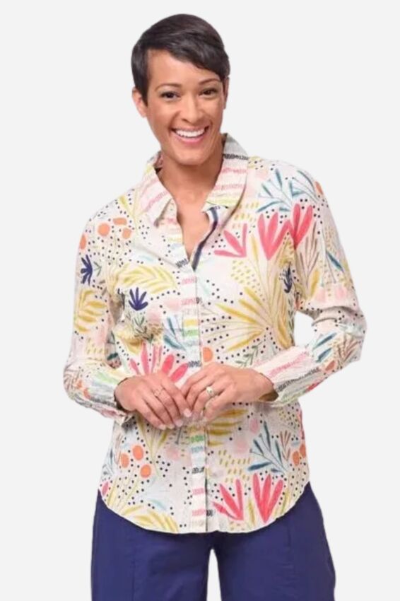 Gretchen Button Down - Whimsy Print