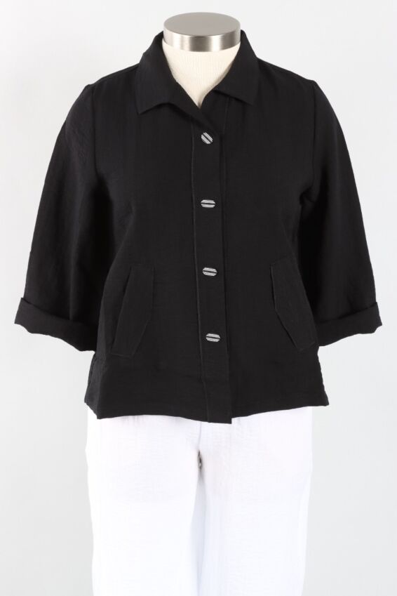 Pleat Back Jacket - Black