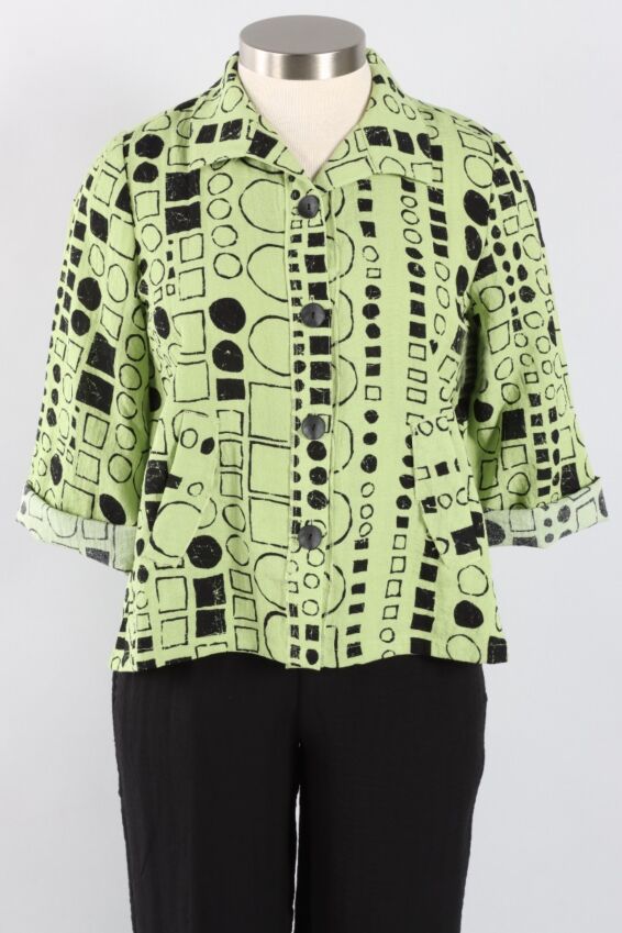 Pleat Back Jacket - Leaf Print