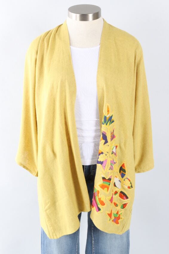 Applique Duster - Acid Pear