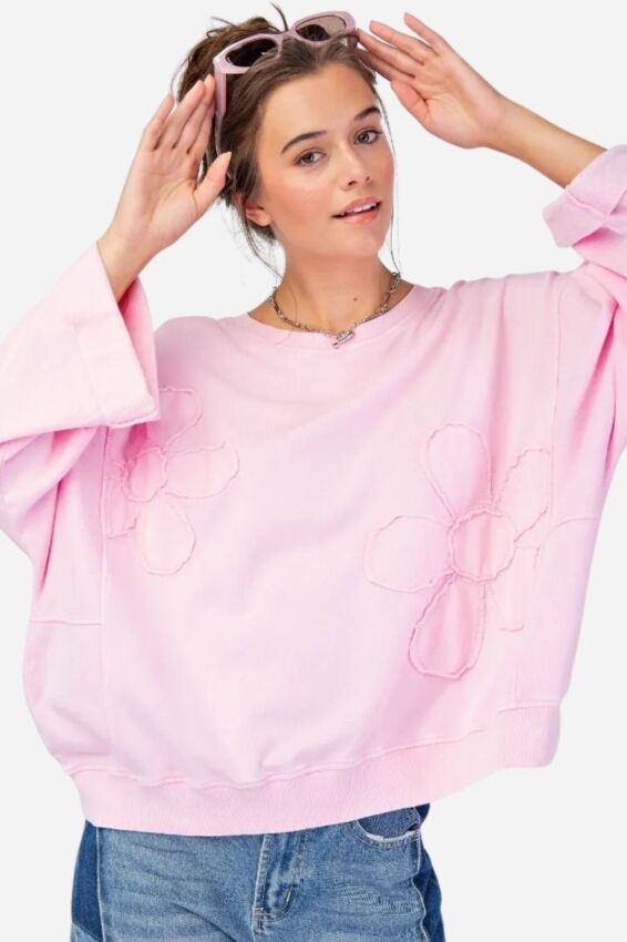 Flower Patch Top Plus - Pink