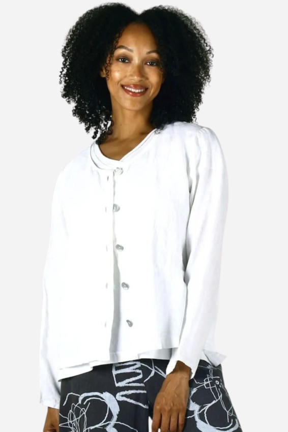 Linen Cardigan - White