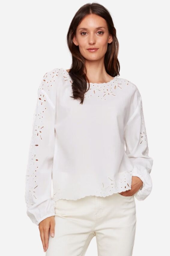 Eyelet Top - White