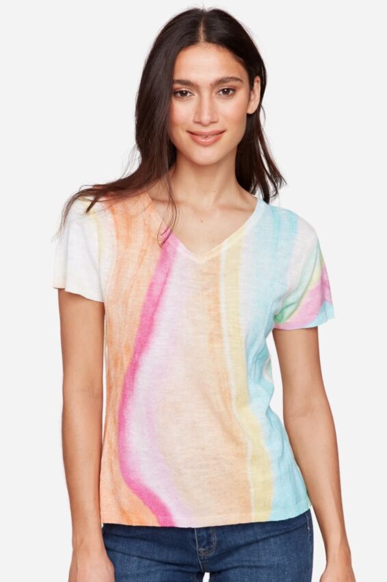 V-Neck Tee - Rainbow