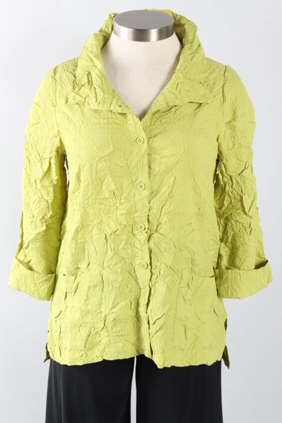 Scrunch Collar Jacket - Lime
