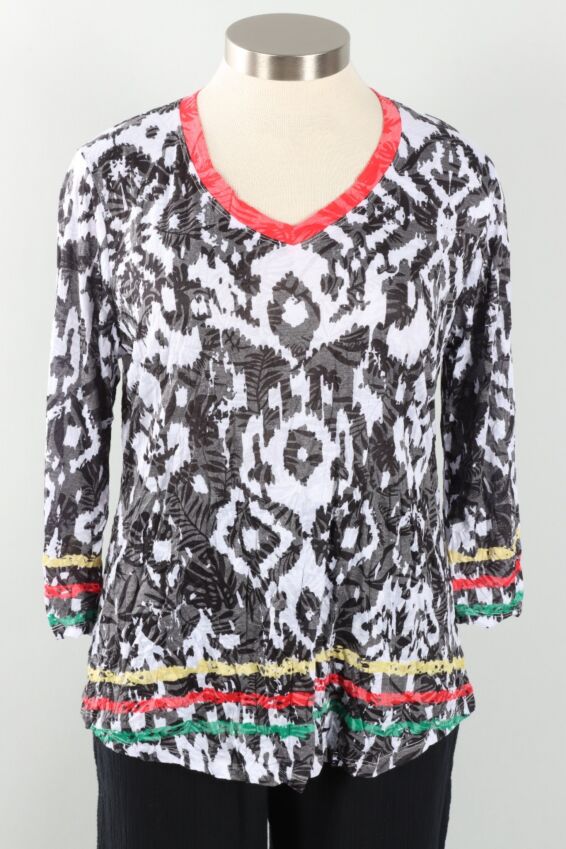 V Neck Top - Black