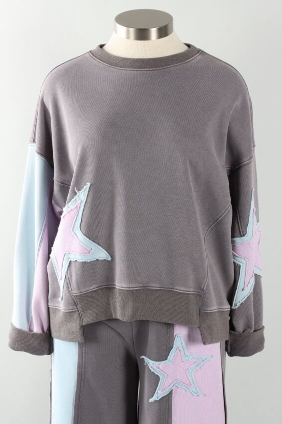 Star Patch Top - Ash