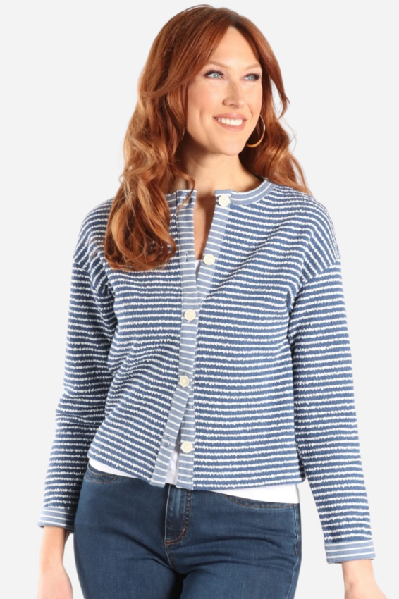 Button Front Cardigan - Denim