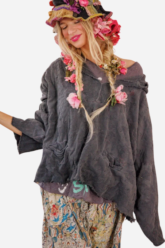 Star Appliqué Fritza Hoodie - Twilight