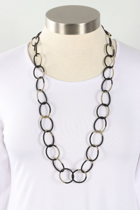 Single Loop Necklace - Bronze & Black