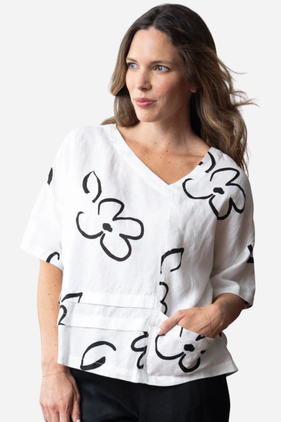 Side Step Pullover - White Spring in Soho