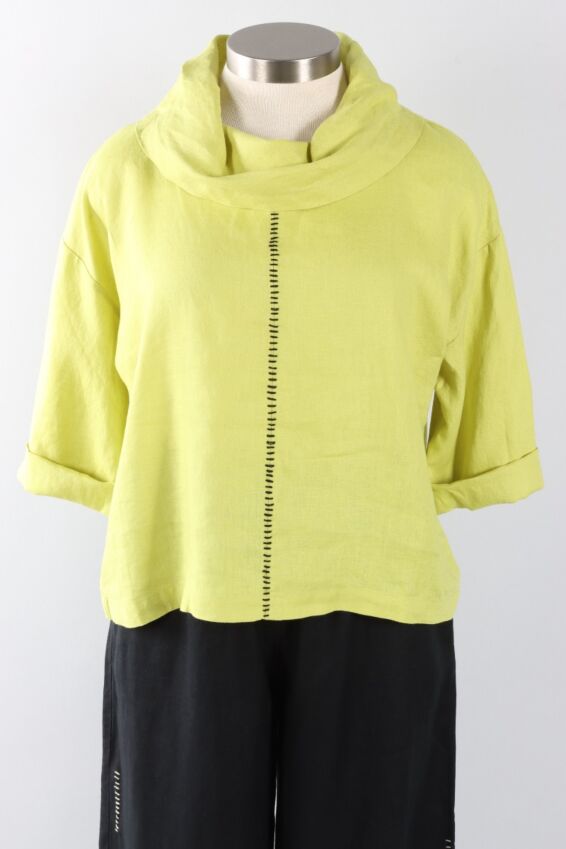 Stay Centered Cowl Top - Lime