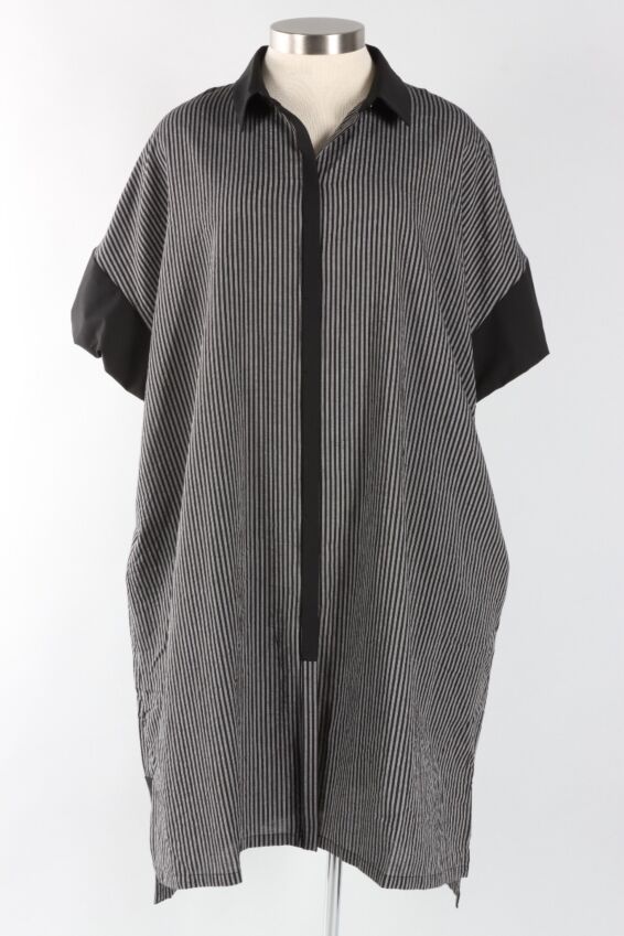 Striped Duster - Black & Grey