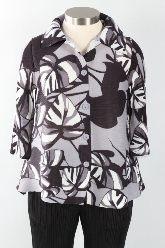 Button Jacket - Black & Grey
