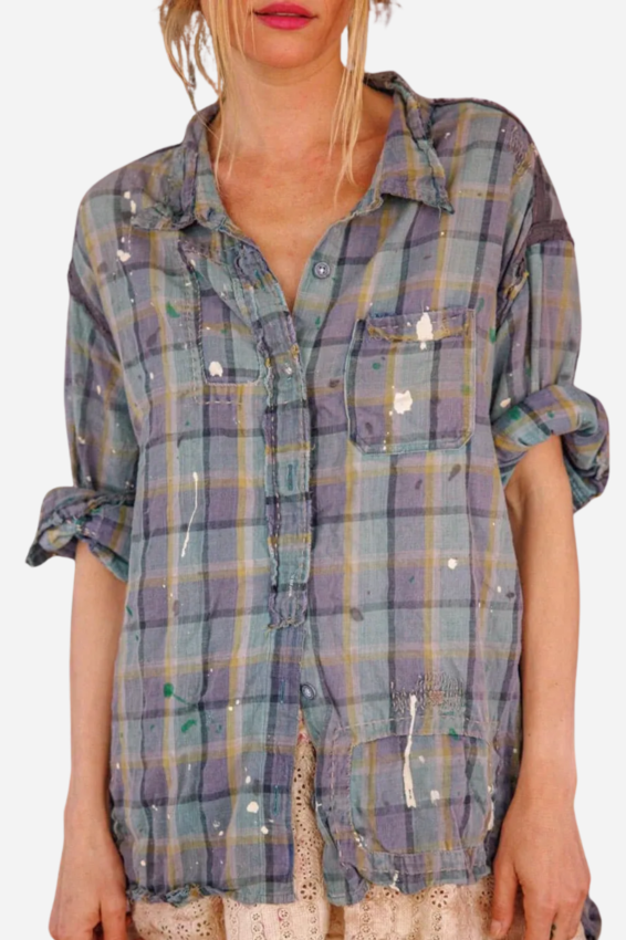 Check Adison Workshirt - Wave
