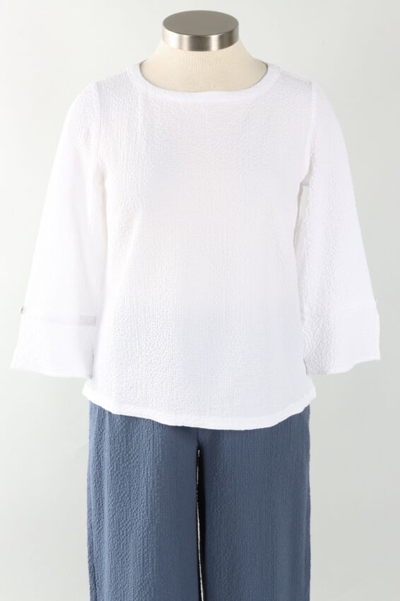 Flutter Sleeve Pullover - White