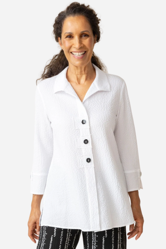 Patch Button Tunic - White