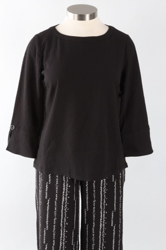 Flutter Sleeve Pullover - Black
