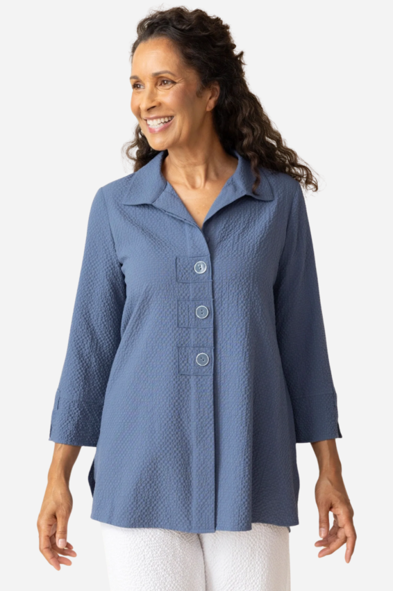 Patch Button Tunic - Indigo