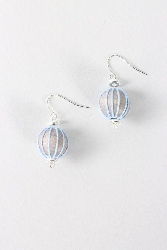 Thread Wrapped Earring - Grey