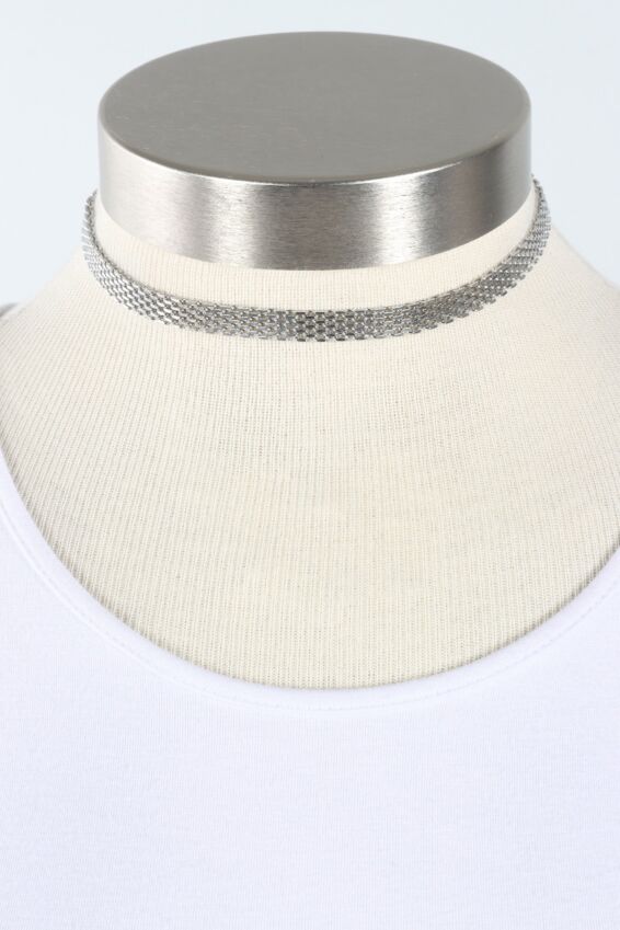 Addelynn Mesh Necklace - Silver