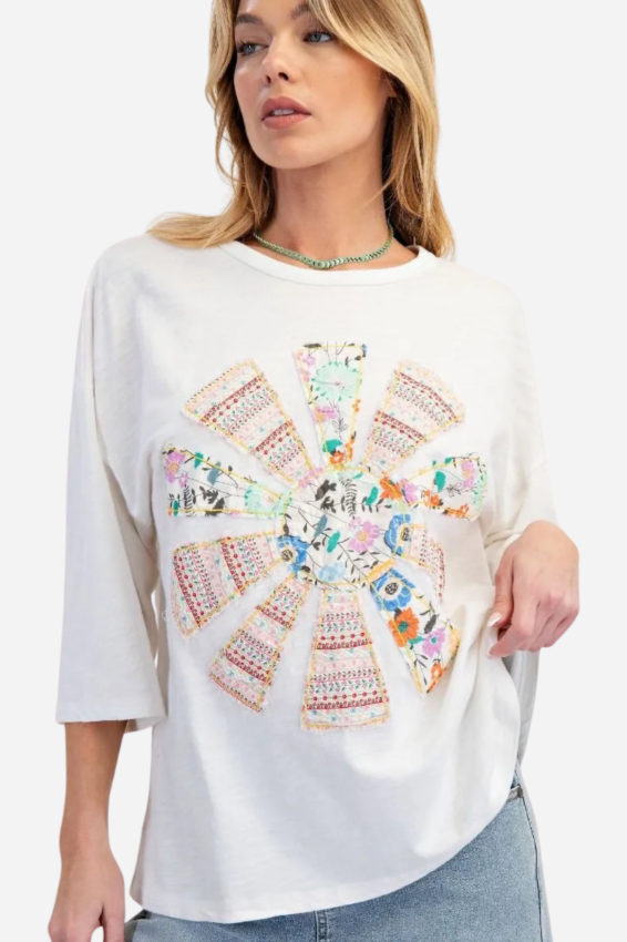 Flower Patch Top - White