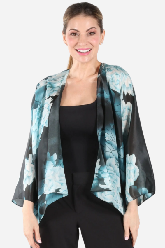 Silk Jacket - Blue Hydrangea