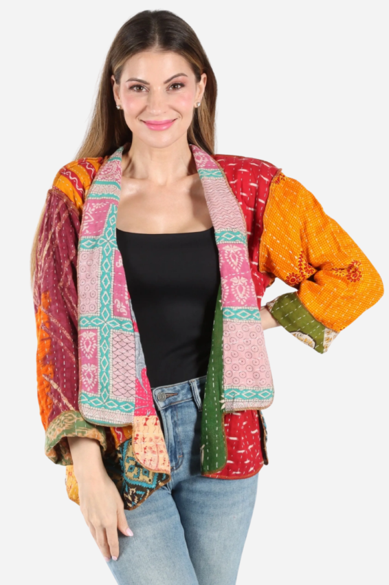 Patchwork Kimono Jacket - Multi Color #12