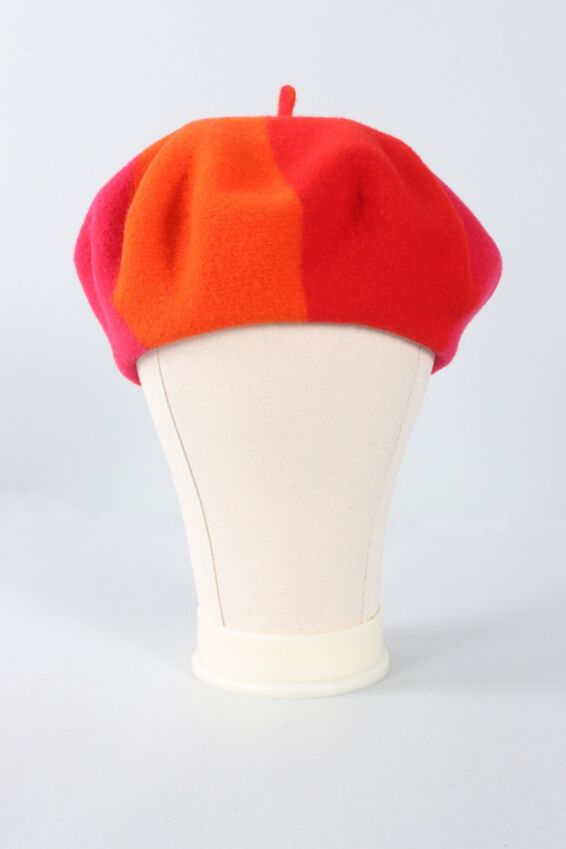 Trio Béret  - Red Orange & Fuchsia