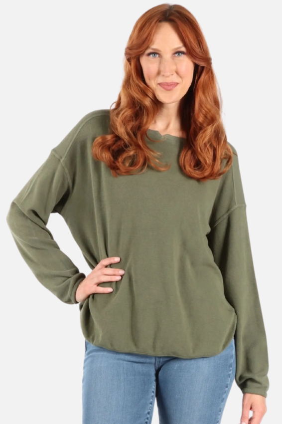Drop Shoulder Top Plus - Jungle