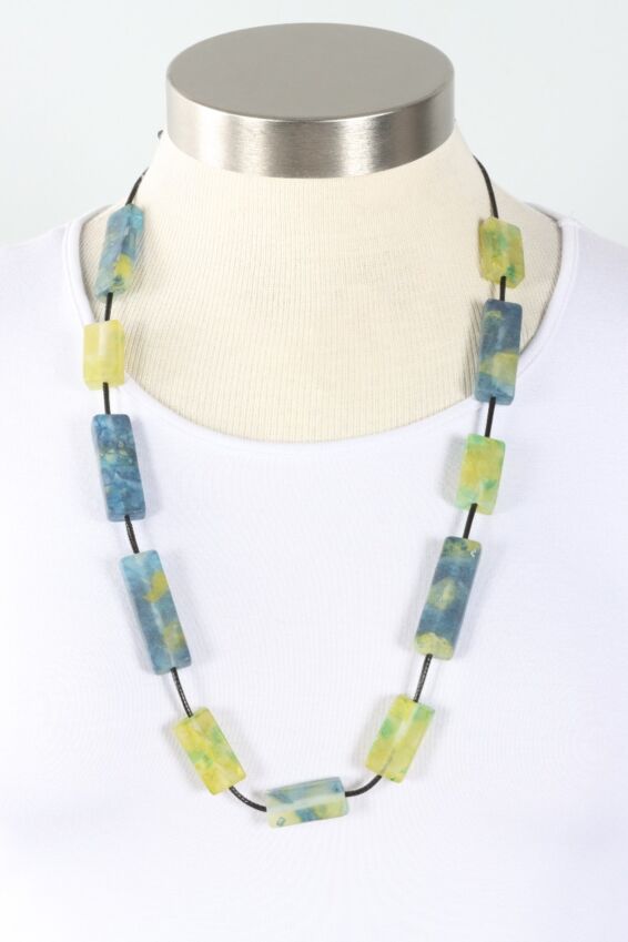 Vega Rectangular Necklace - Green