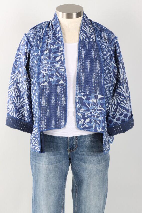 Patchwork Short Jacket - Indigo #5