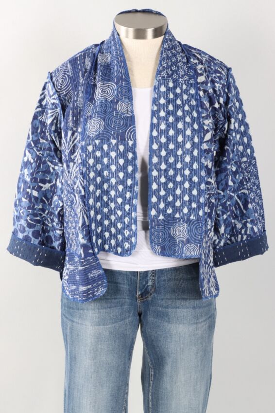 Patchwork Short Jacket - Indigo #6