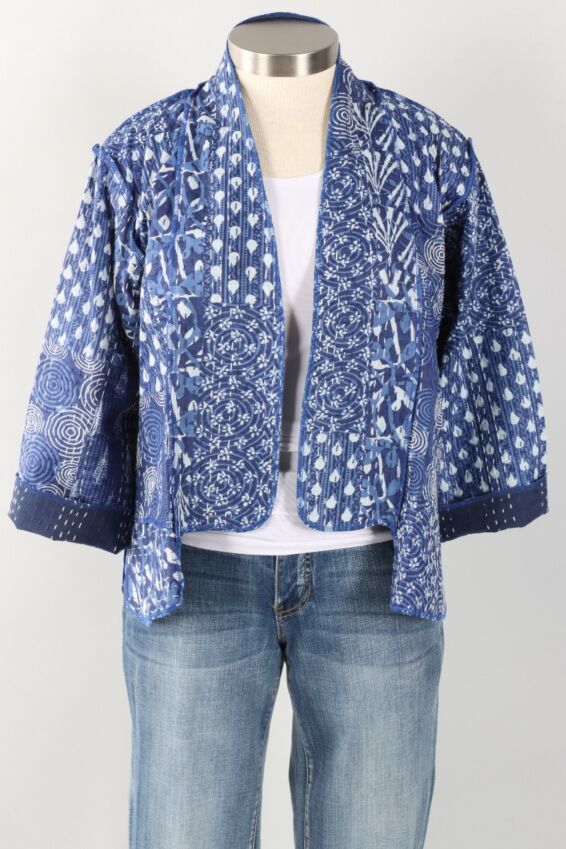Patchwork Short Jacket - Indigo #7