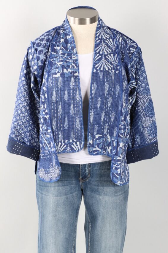 Patchwork Short Jacket - Indigo #8